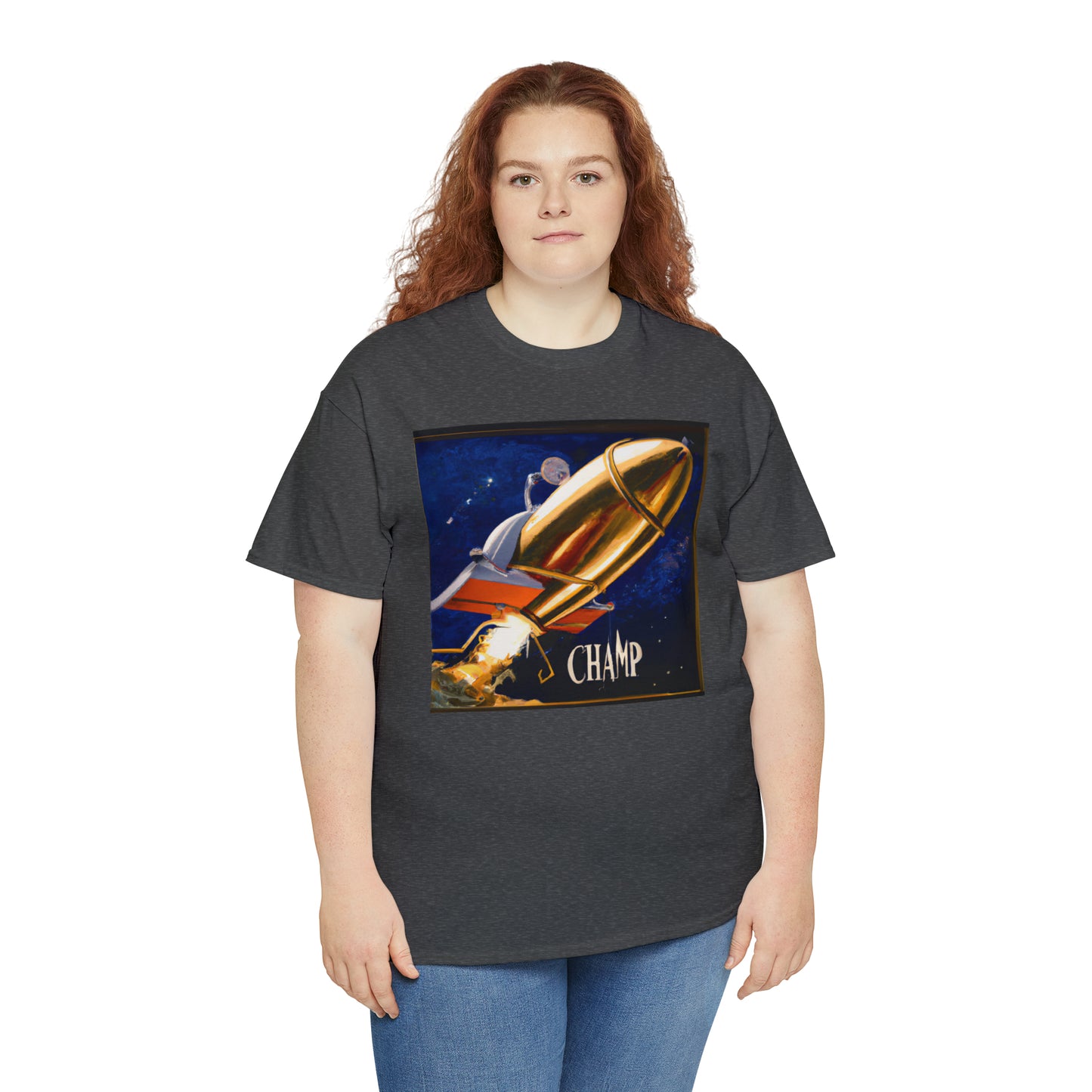 CHAMP Spaceship 9 - Renaissance Style - AI Art - Gildan Heavy Cotton Tee