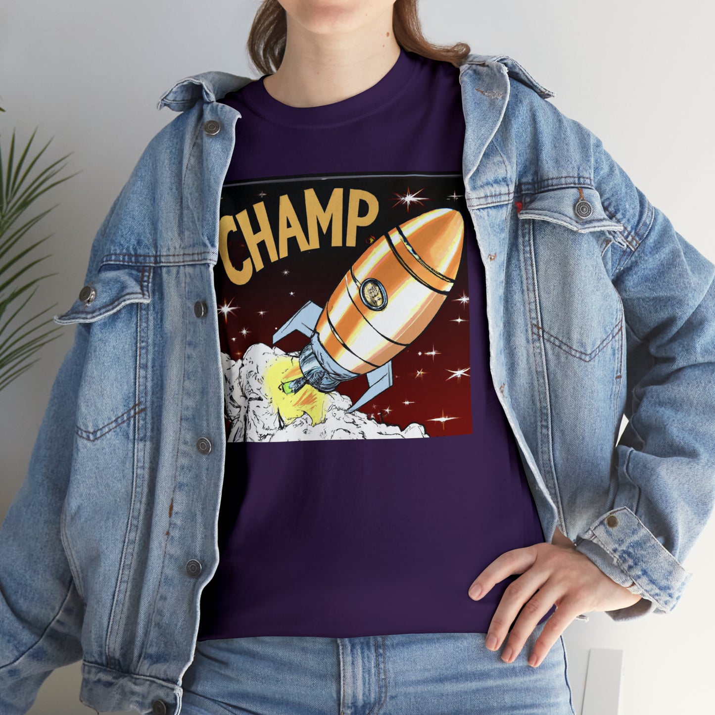 CHAMP Spaceship 12 - 1800's Style Comic Art - AI Art - Gildan Heavy Cotton Tee