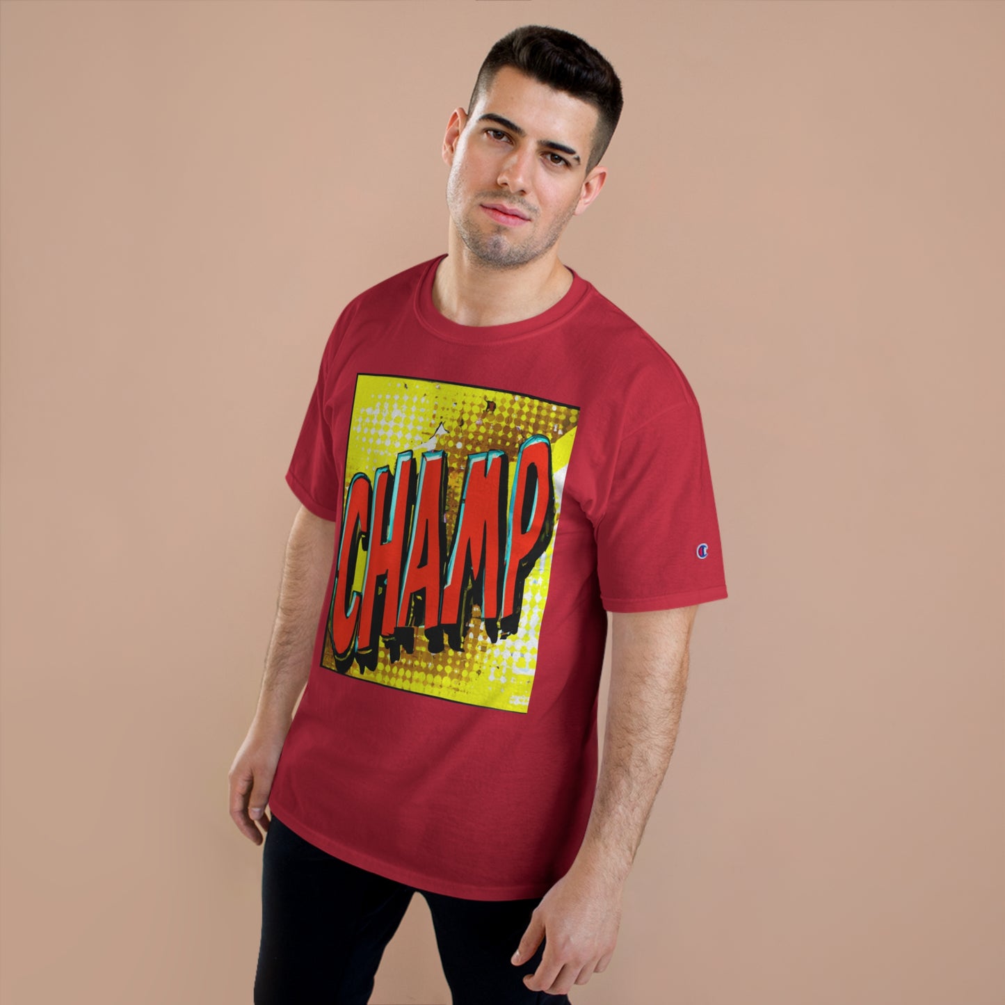 CHAMP Logo 1980's Comic Book Art Style - AI Art - Champion T-Shirt