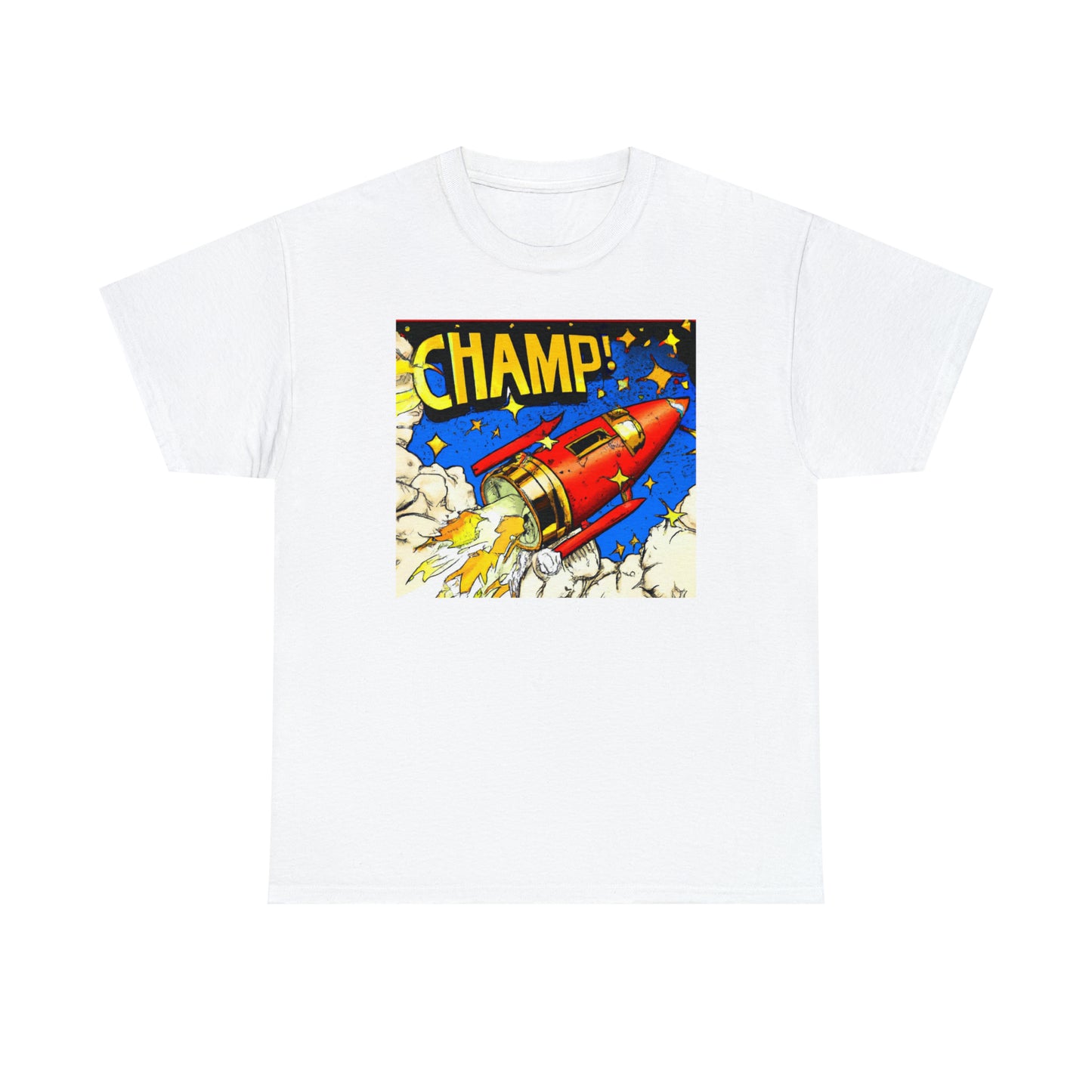 CHAMP! Spaceship 4 - 1700's Comic Style - AI Art - Gildan Heavy Cotton Tee