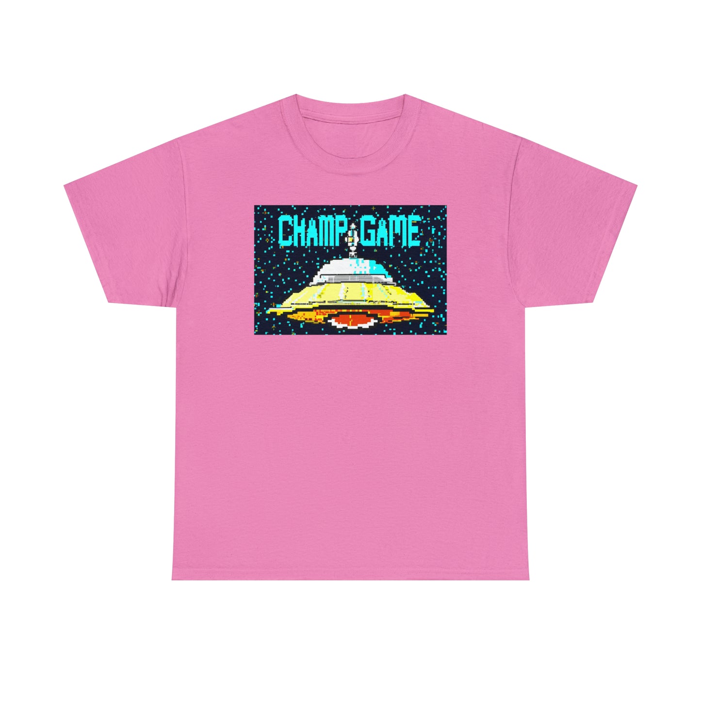 CHAMP GAME UFO 21 - 8-bit Style Pixel Art - AI Art - Gildan Heavy Cotton Tee