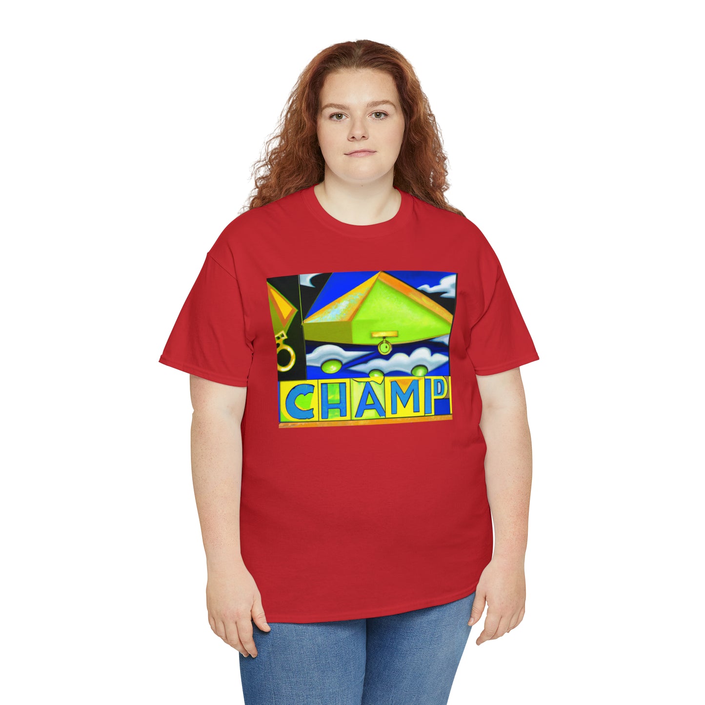 CHAMP UFO 11 - Cubist Style - AI Art - Gildan Heavy Cotton Tee