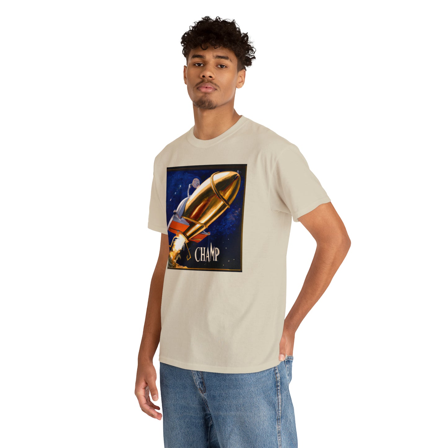 CHAMP Spaceship 9 - Renaissance Style - AI Art - Gildan Heavy Cotton Tee