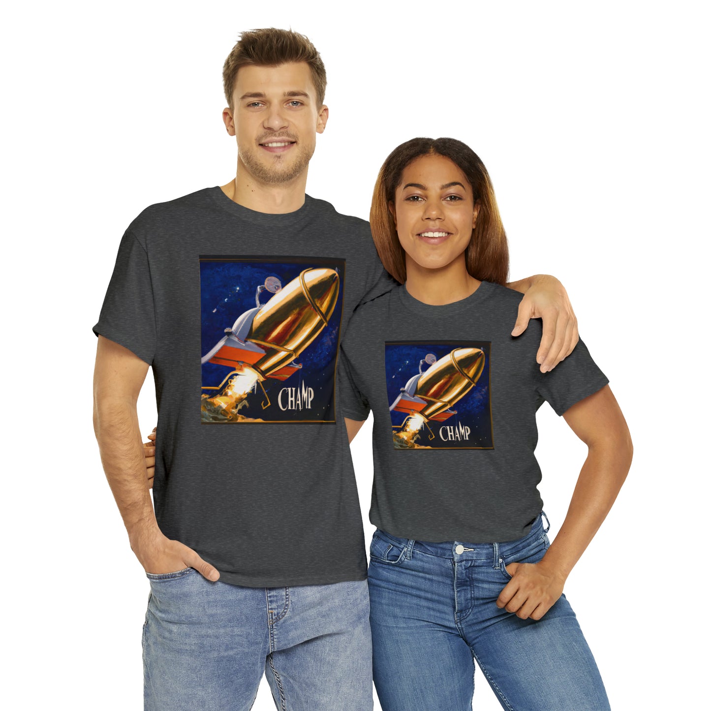 CHAMP Spaceship 9 - Renaissance Style - AI Art - Gildan Heavy Cotton Tee