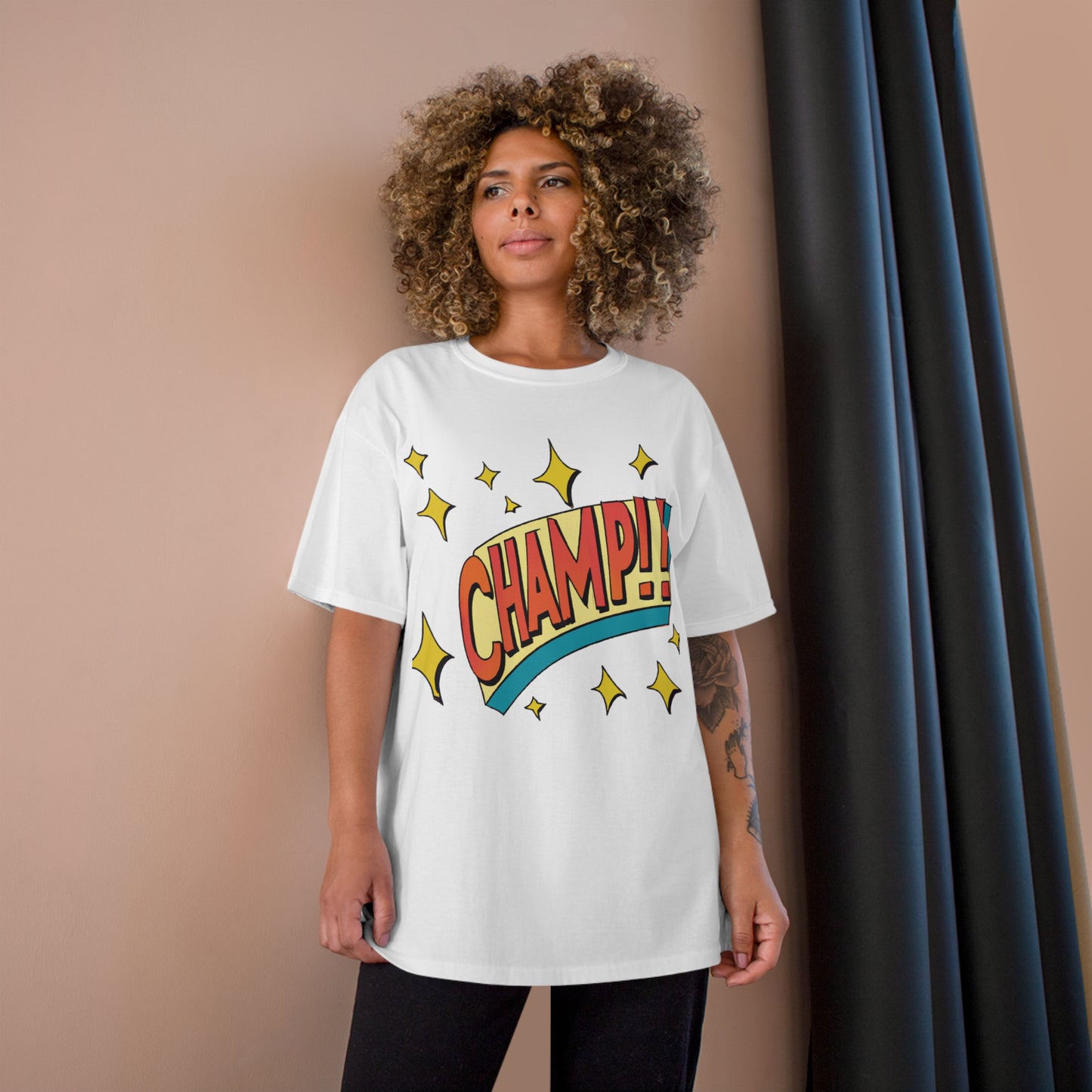 CHAMP!! Logo Exclamation 1930's Style Cartoon Art - AI Art - Champion T-Shirt