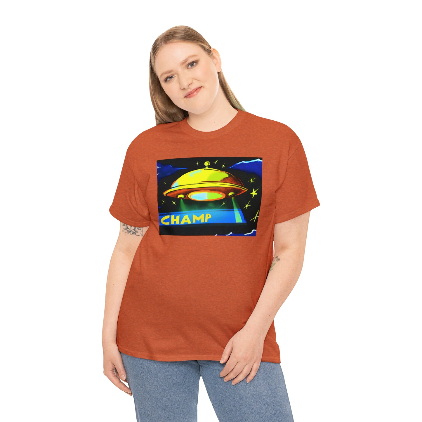 CHAMP UFO 14 - Post-Modern Style - AI Art - Gildan Heavy Cotton Tee