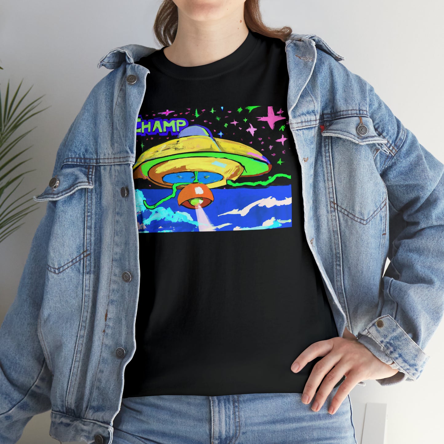 CHAMP UFO 15 - Post-Modern Style - AI Art - Gildan Heavy Cotton Tee