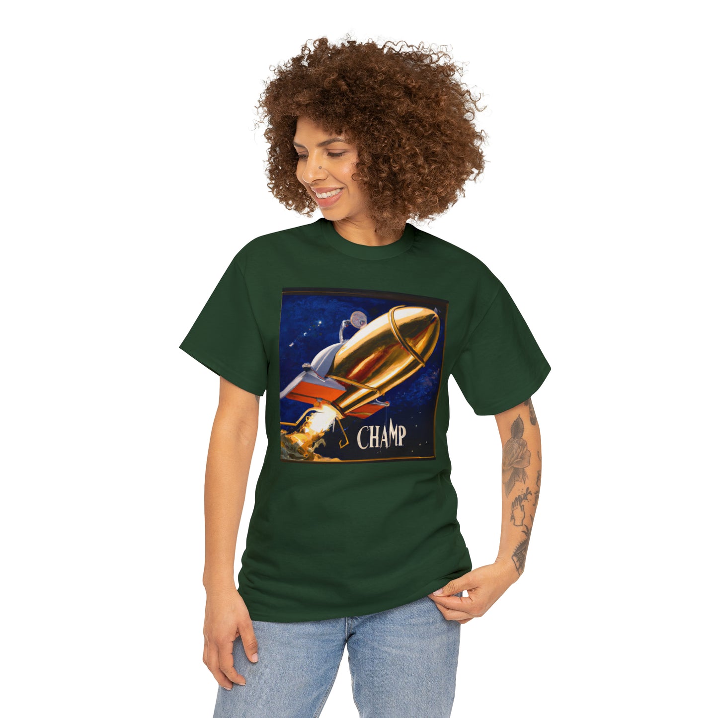 CHAMP Spaceship 9 - Renaissance Style - AI Art - Gildan Heavy Cotton Tee