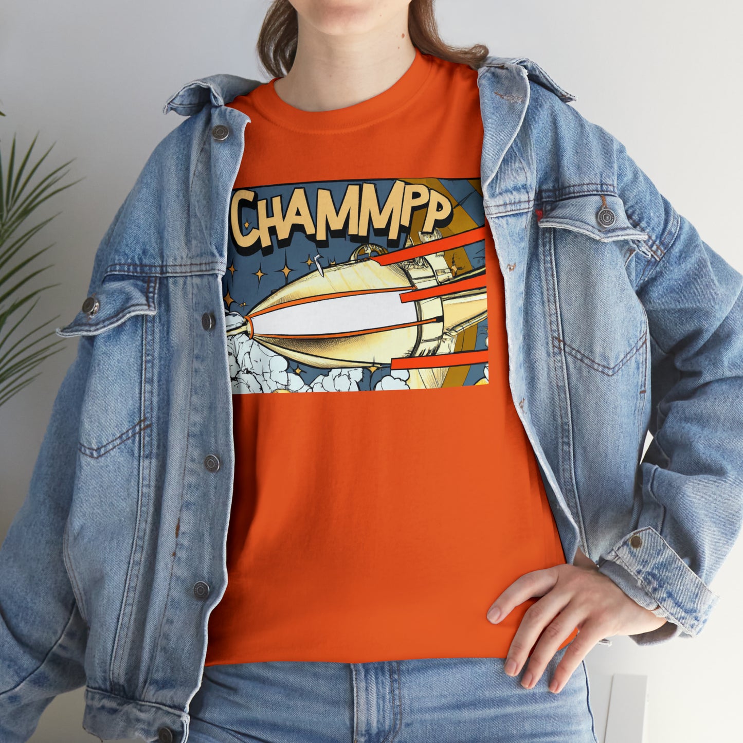 CHAMMPP Spaceship 2 - 1920's Style Comic - AI Art - Gildan Heavy Cotton Tee