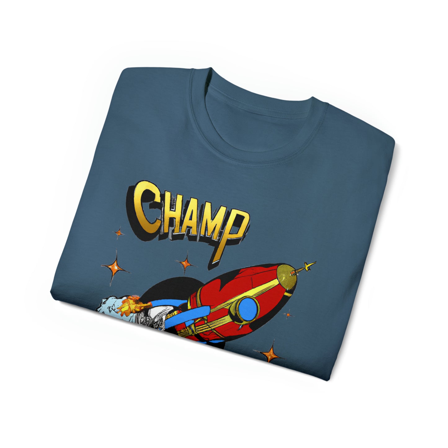 CHAMP Spaceship 11 - 1700's Style Comic Art - AI Art - Gildan Ultra Cotton Tee