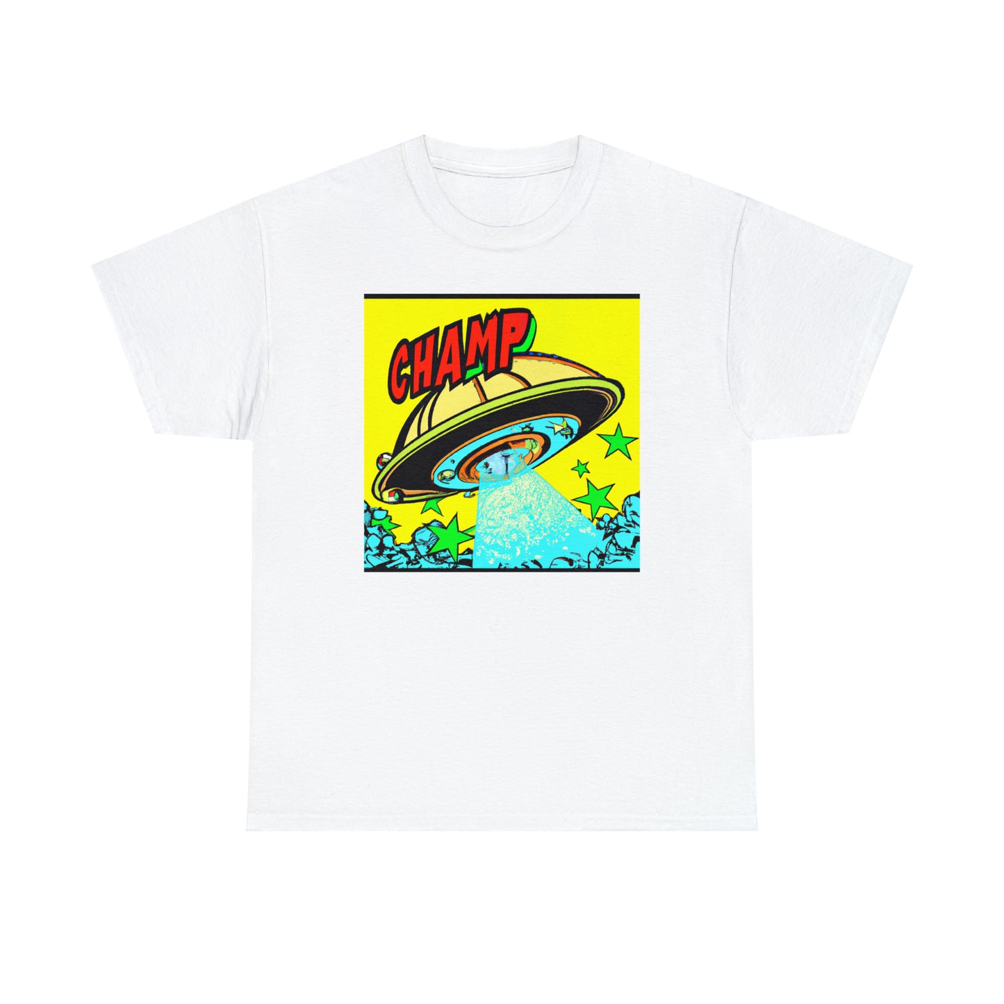 CHAMP UFO 18 - 1600's Style Comic Art - AI Art - Gildan Heavy Cotton Tee