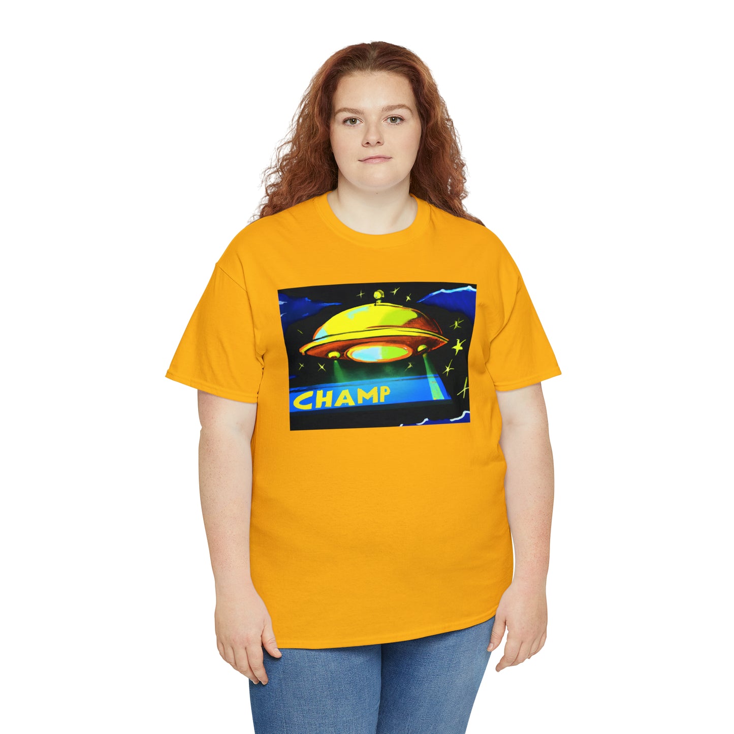 CHAMP UFO 14 - Post-Modern Style - AI Art - Gildan Heavy Cotton Tee