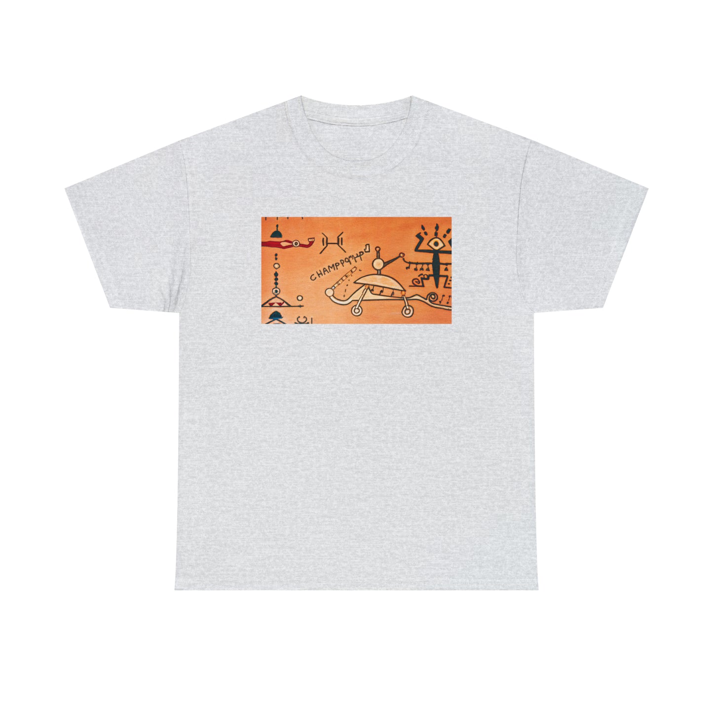 Heiroglyphic Spaceship - AI Art - Gildan Heavy Cotton Tee