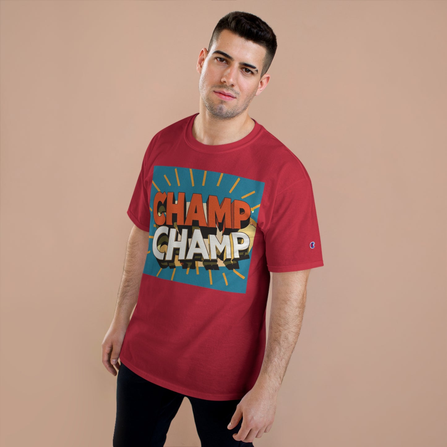 CHAMP-CHAMP Double Champ Logo 1930's Style Cartoon Art - AI Art - Champion T-Shirt