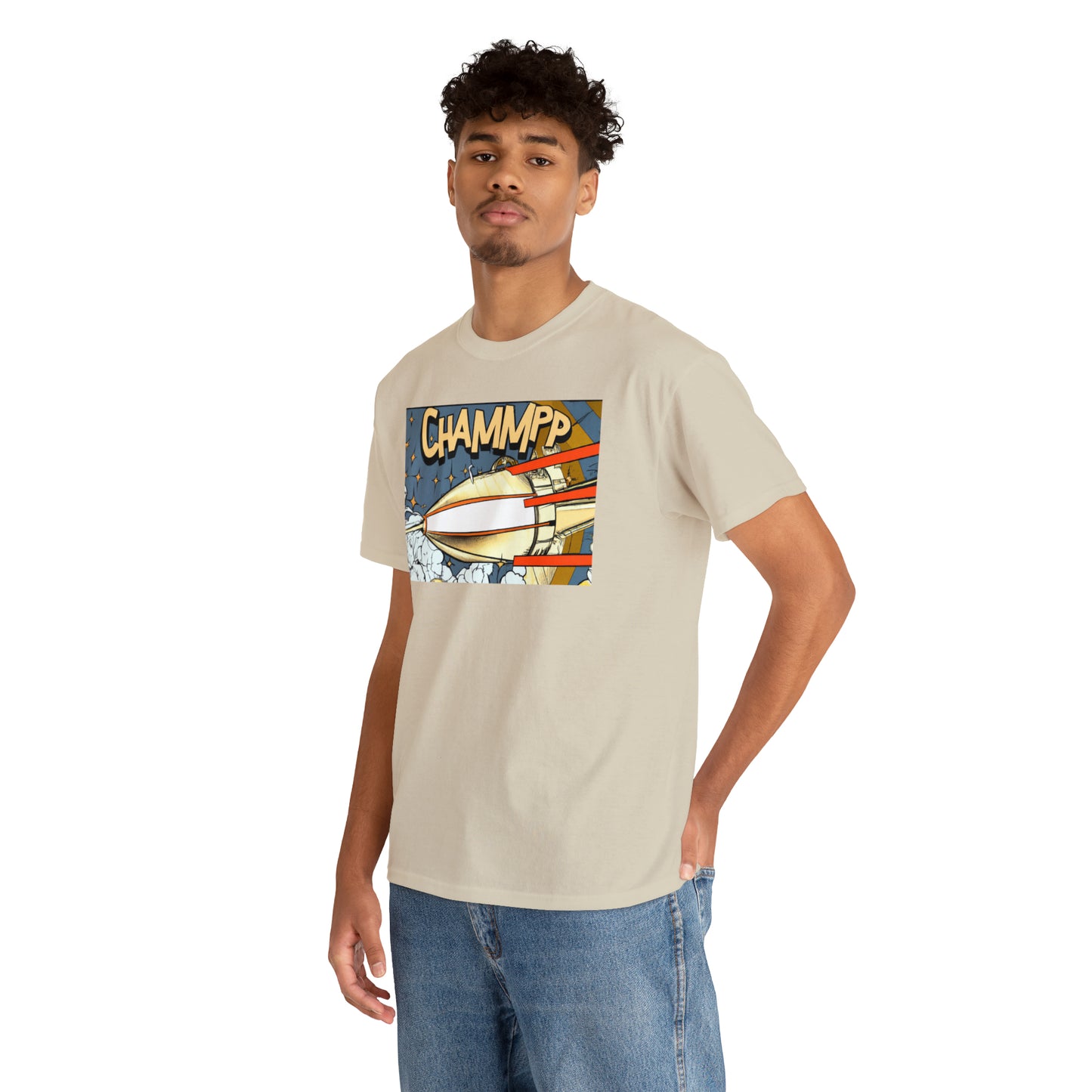 CHAMMPP Spaceship 2 - 1920's Style Comic - AI Art - Gildan Heavy Cotton Tee