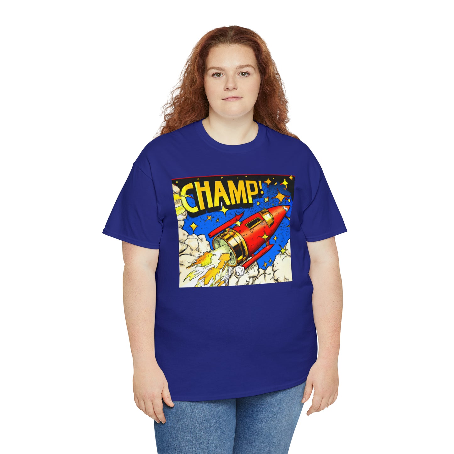 CHAMP! Spaceship 4 - 1700's Comic Style - AI Art - Gildan Heavy Cotton Tee