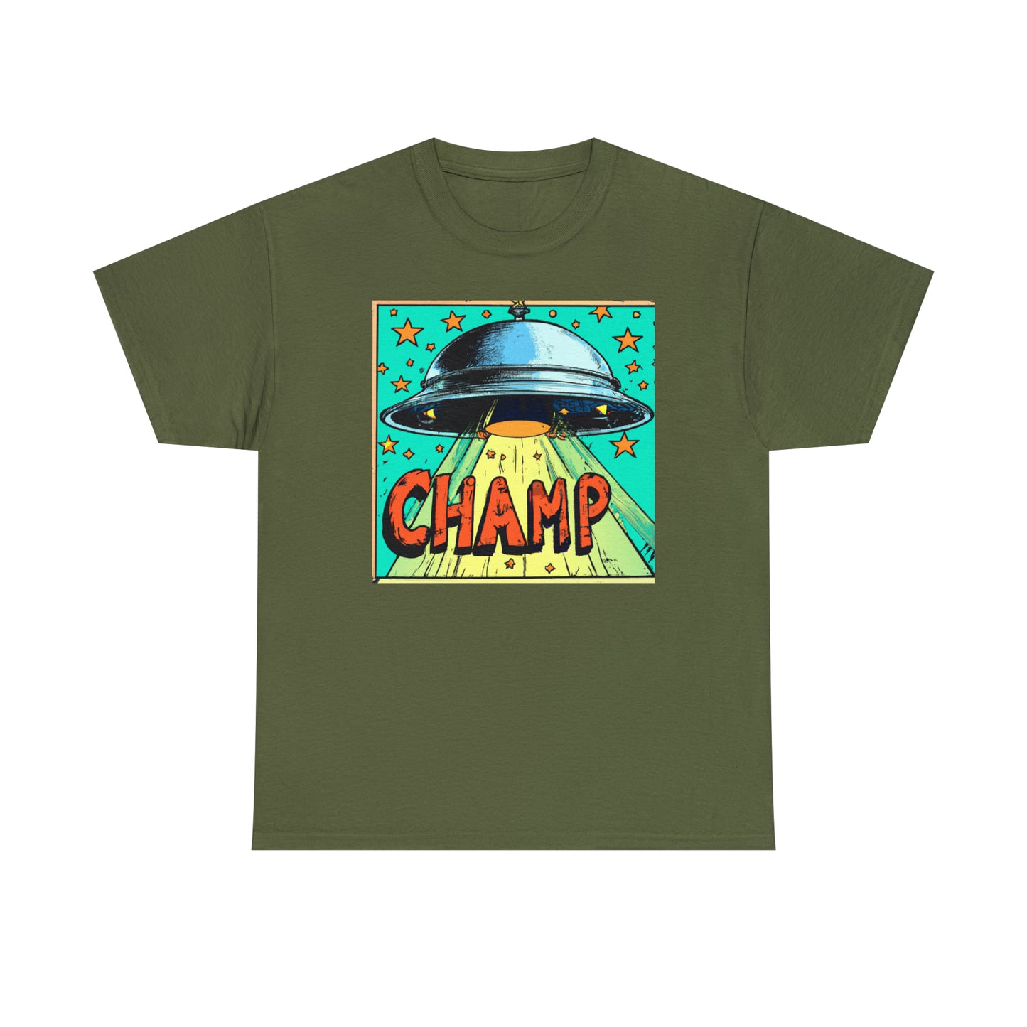 CHAMP UFO Logo 1 - AI Art - Gildan Heavy Cotton Tee