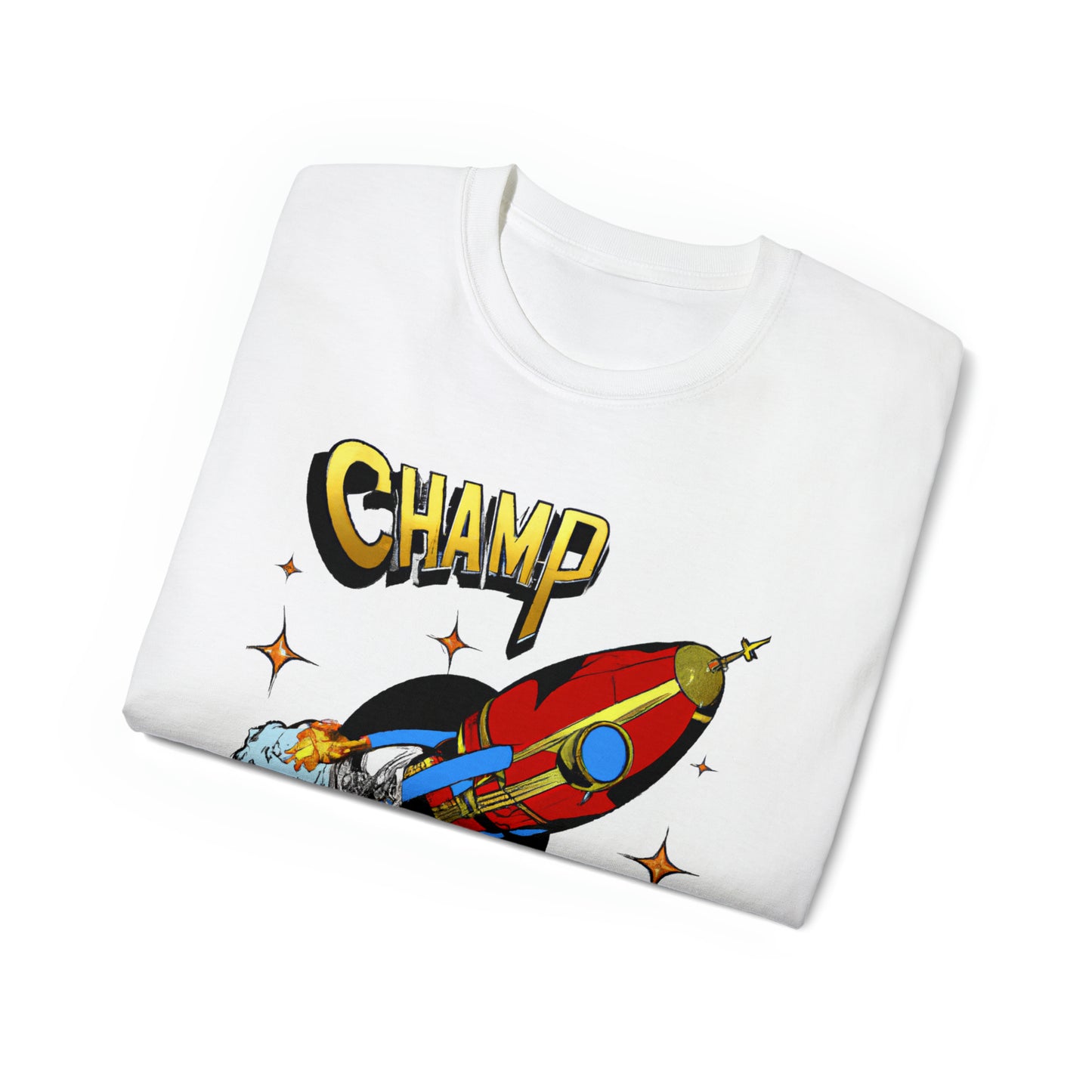 CHAMP Spaceship 11 - 1700's Style Comic Art - AI Art - Gildan Ultra Cotton Tee