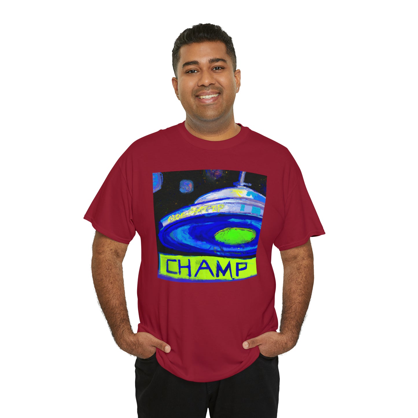 CHAMP UFO 12 - Post-Modern Style - AI Art - Gildan Heavy Cotton Tee