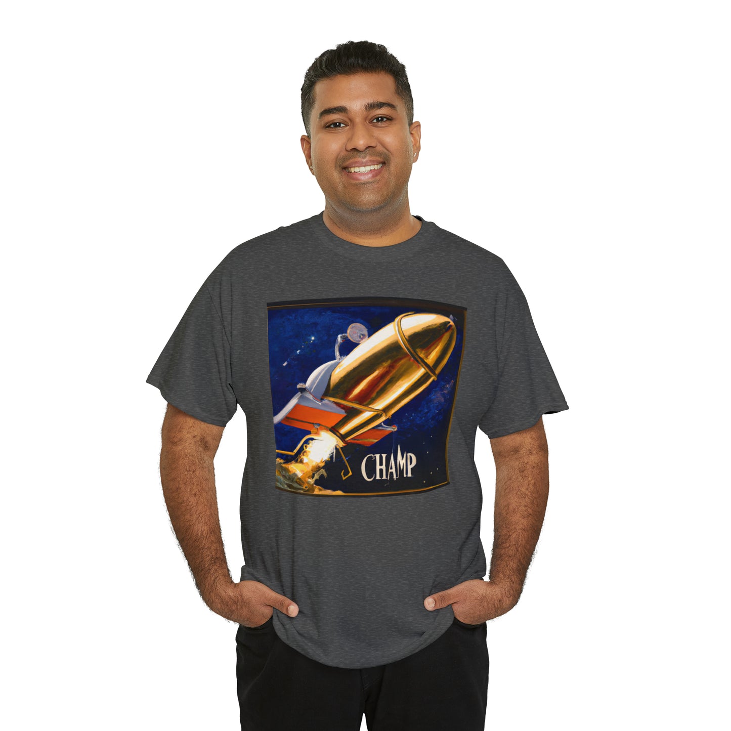 CHAMP Spaceship 9 - Renaissance Style - AI Art - Gildan Heavy Cotton Tee