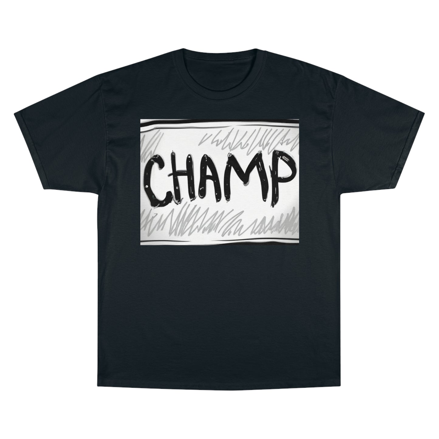 CHAMP Logo B&W Storyboard Style - AI Art - Champion T-Shirt