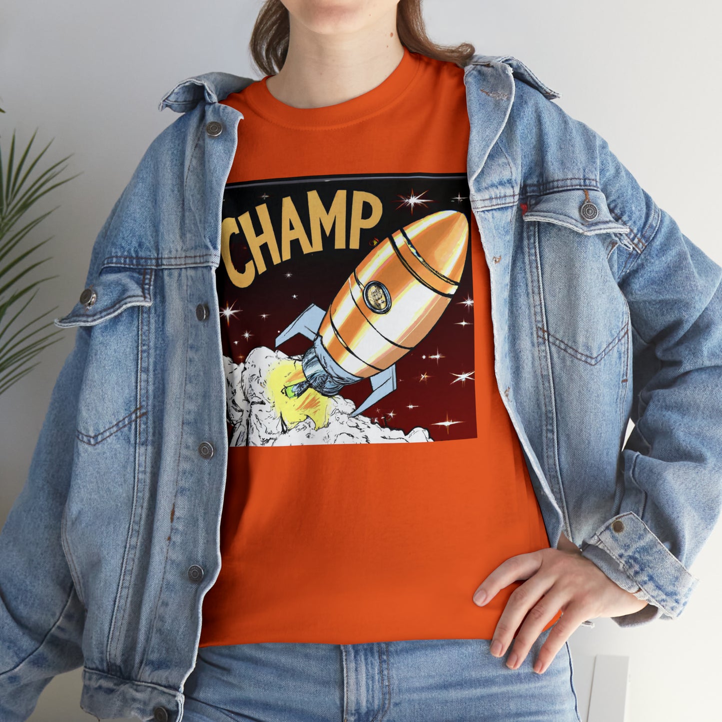 CHAMP Spaceship 12 - 1800's Style Comic Art - AI Art - Gildan Heavy Cotton Tee