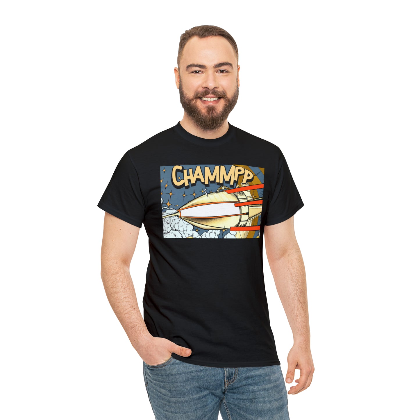 CHAMMPP Spaceship 2 - 1920's Style Comic - AI Art - Gildan Heavy Cotton Tee