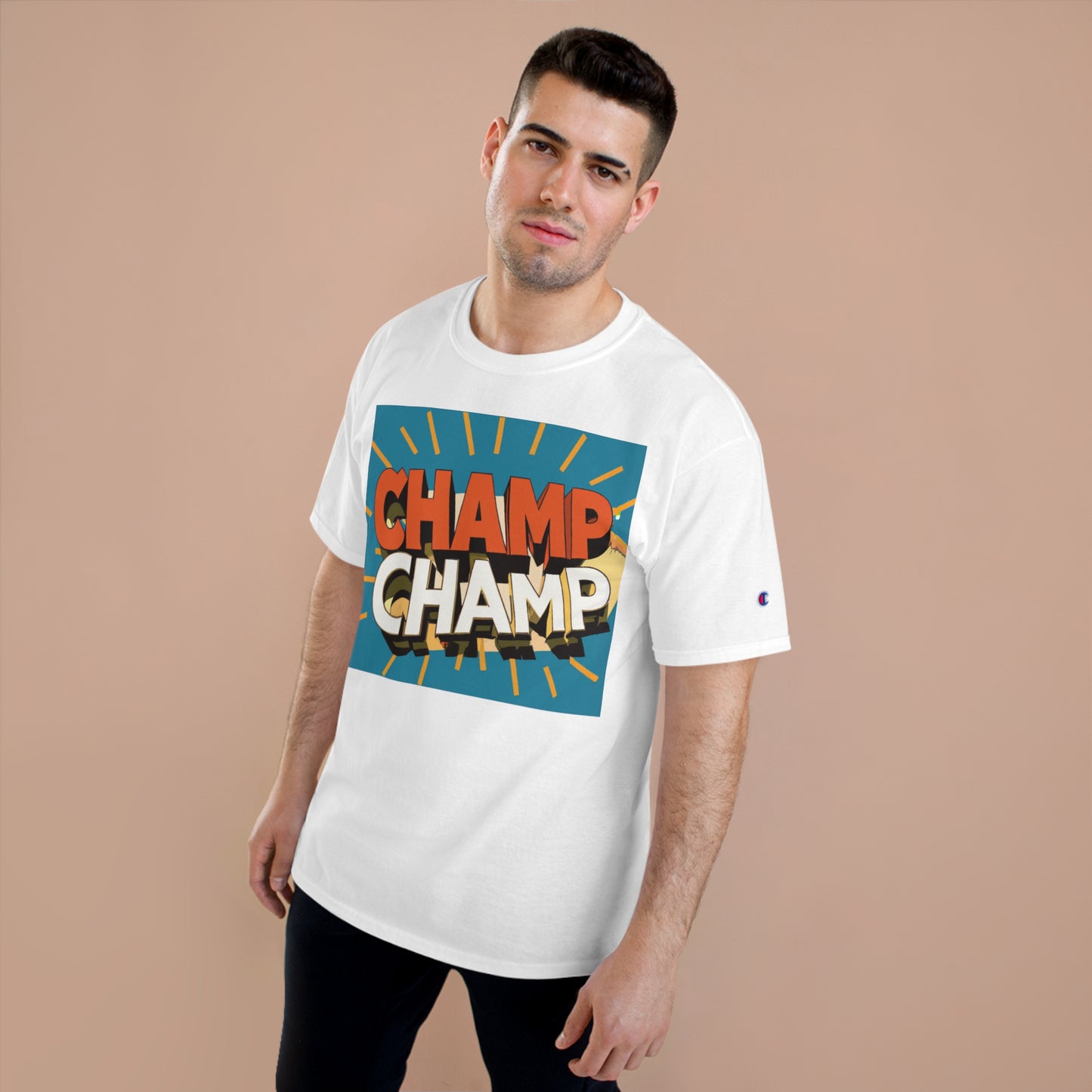 CHAMP-CHAMP Double Champ Logo 1930's Style Cartoon Art - AI Art - Champion T-Shirt