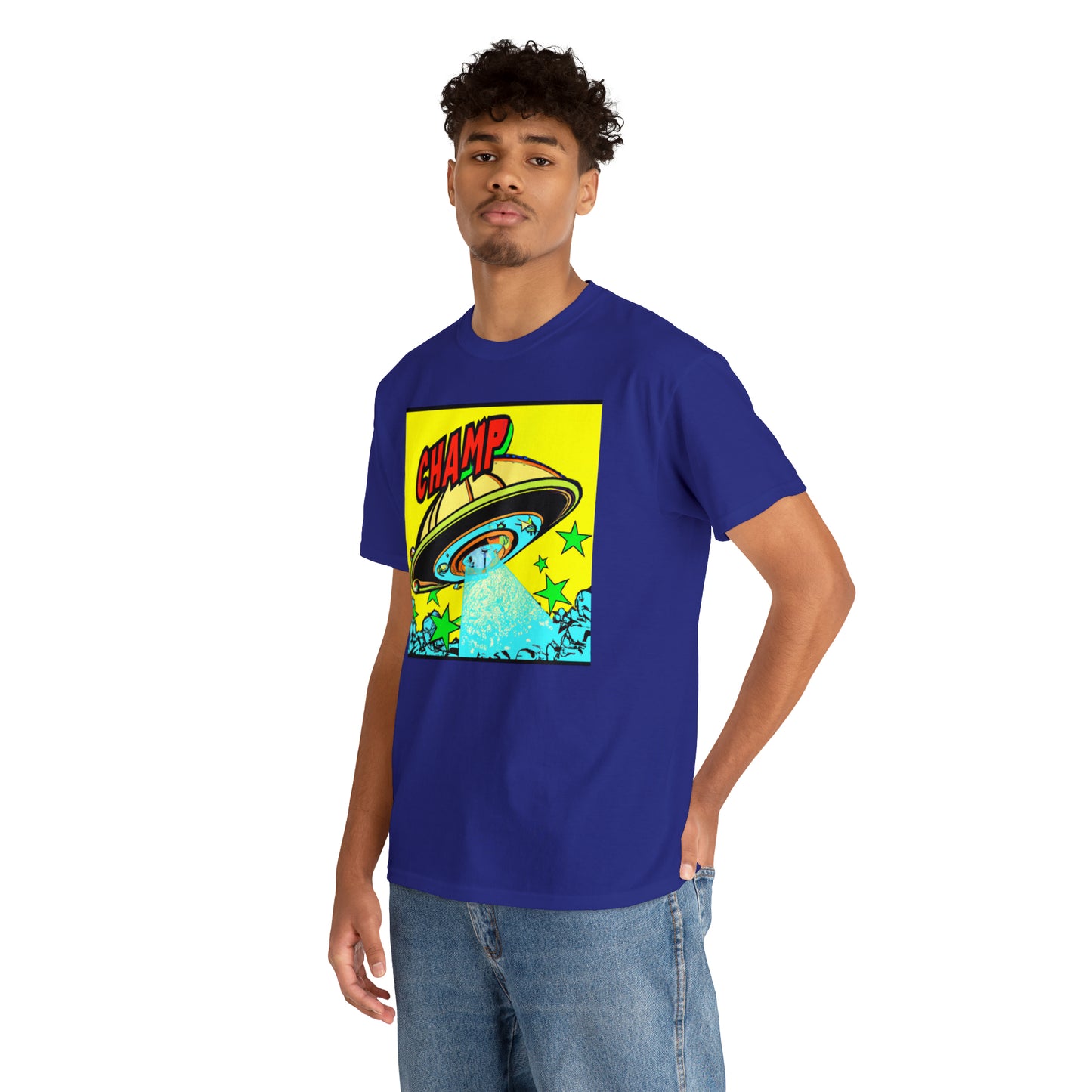 CHAMP UFO 18 - 1600's Style Comic Art - AI Art - Gildan Heavy Cotton Tee