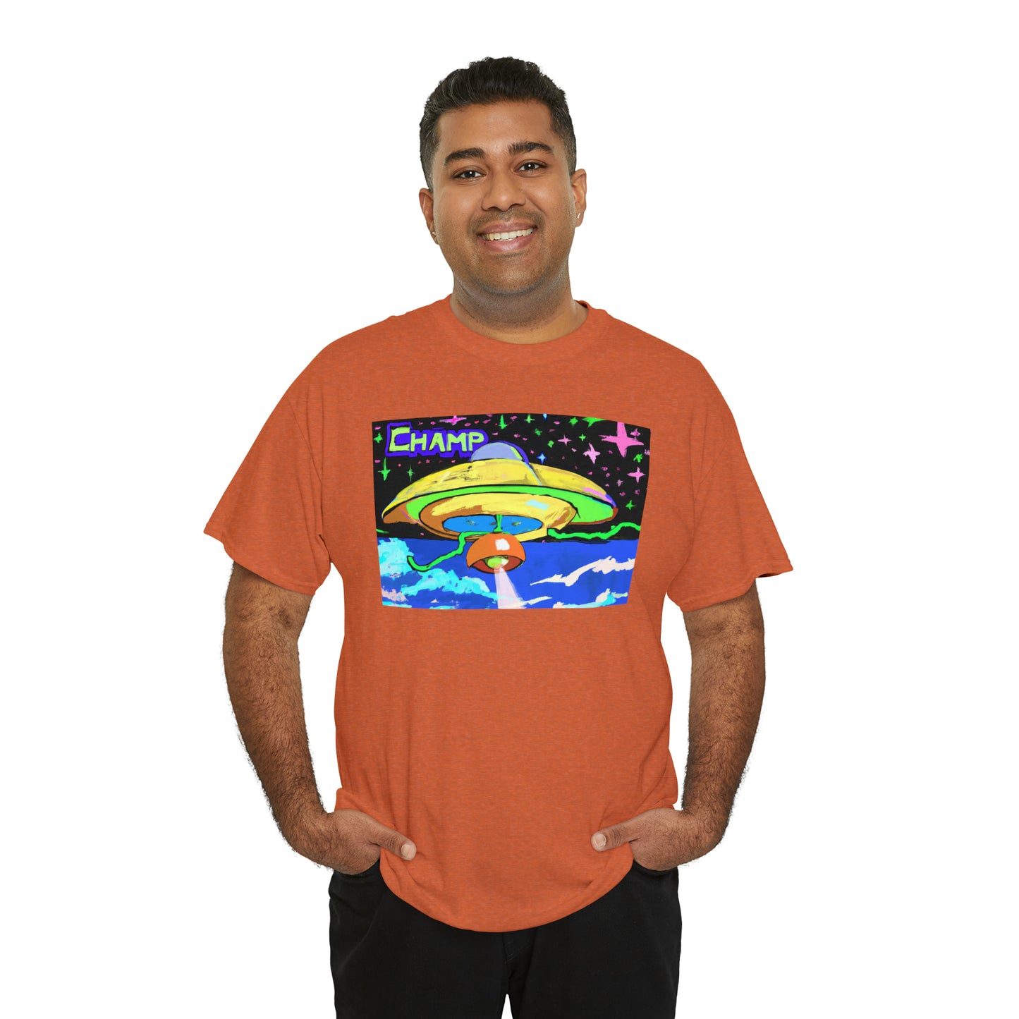 CHAMP UFO 15 - Post-Modern Style - AI Art - Gildan Heavy Cotton Tee