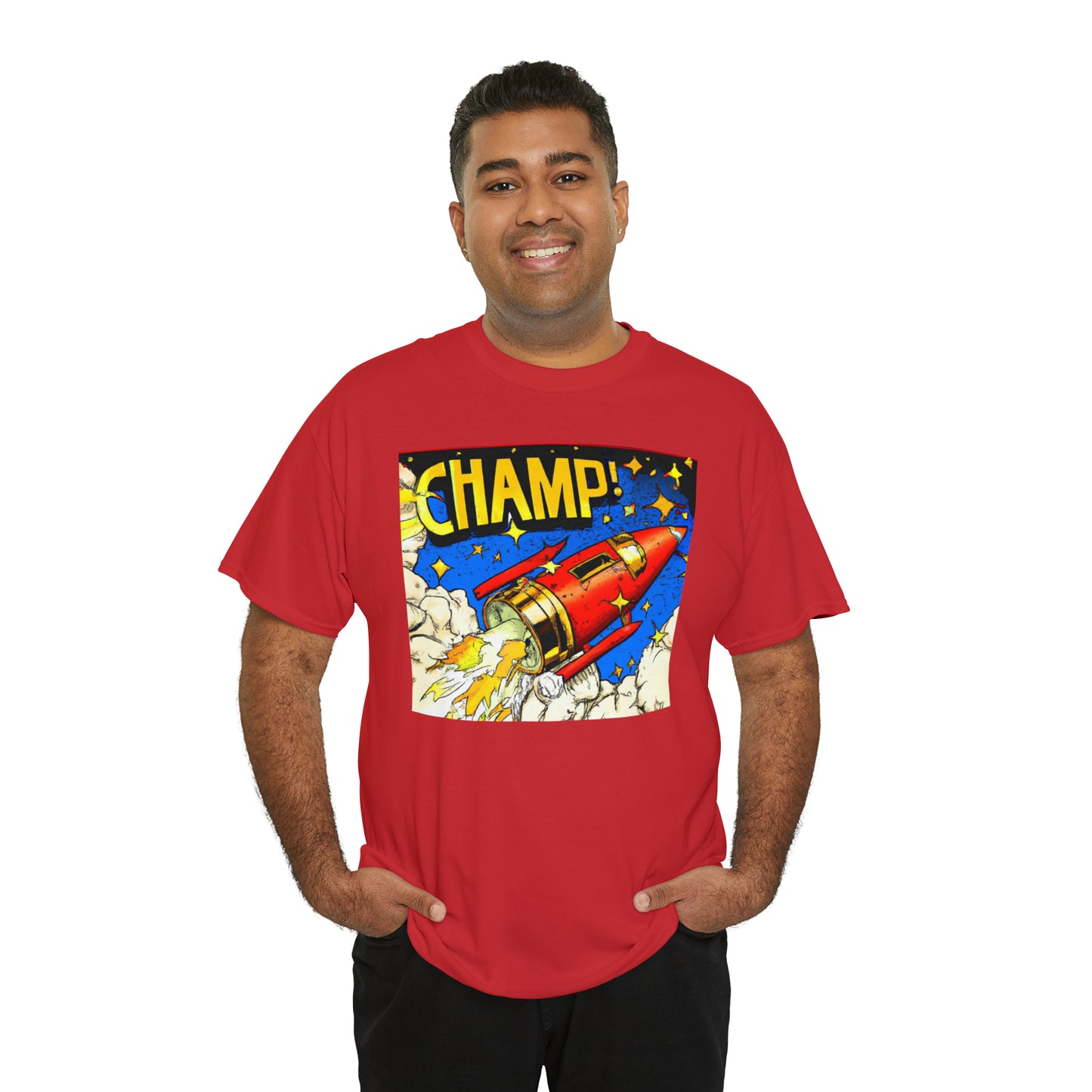 CHAMP! Spaceship 4 - 1700's Comic Style - AI Art - Gildan Heavy Cotton Tee