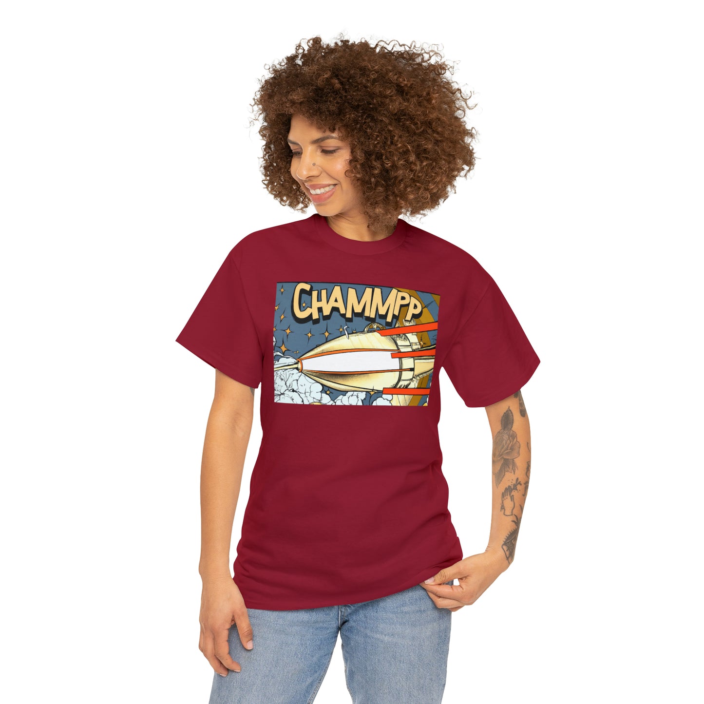 CHAMMPP Spaceship 2 - 1920's Style Comic - AI Art - Gildan Heavy Cotton Tee