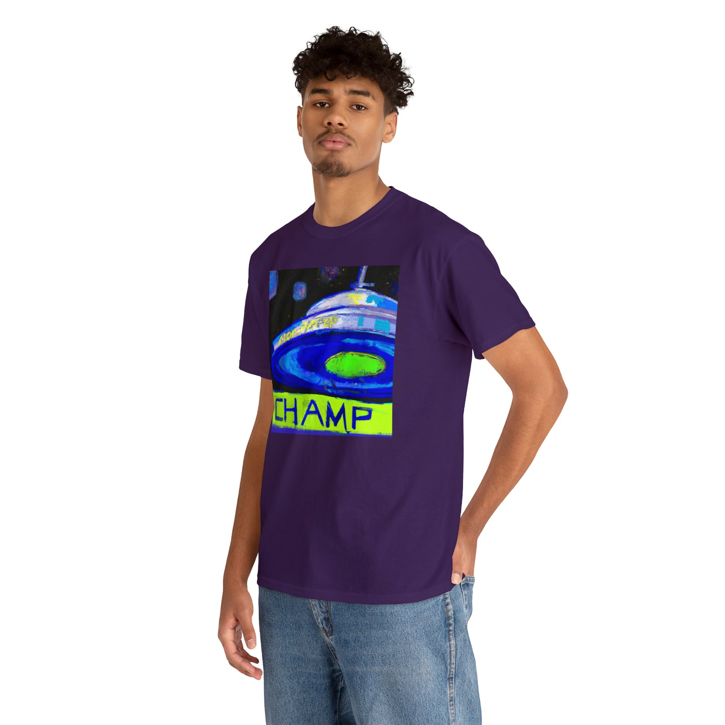 CHAMP UFO 12 - Post-Modern Style - AI Art - Gildan Heavy Cotton Tee