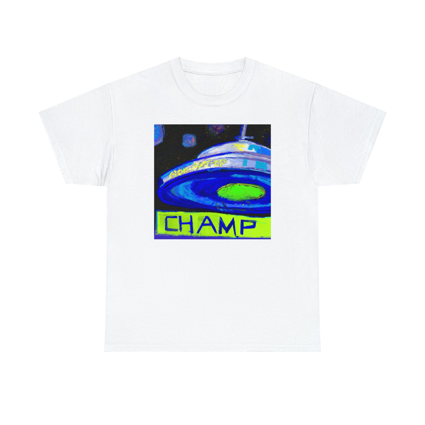 CHAMP UFO 12 - Post-Modern Style - AI Art - Gildan Heavy Cotton Tee