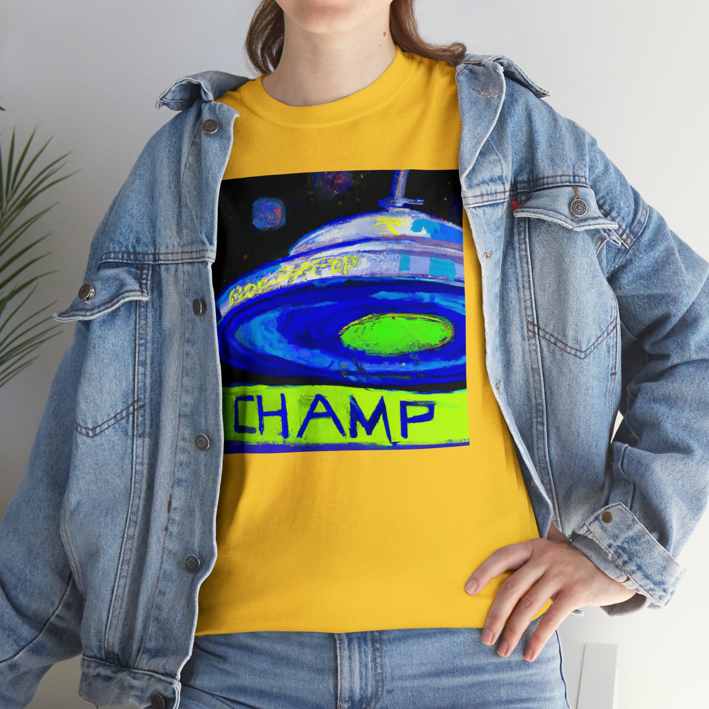 CHAMP UFO 12 - Post-Modern Style - AI Art - Gildan Heavy Cotton Tee