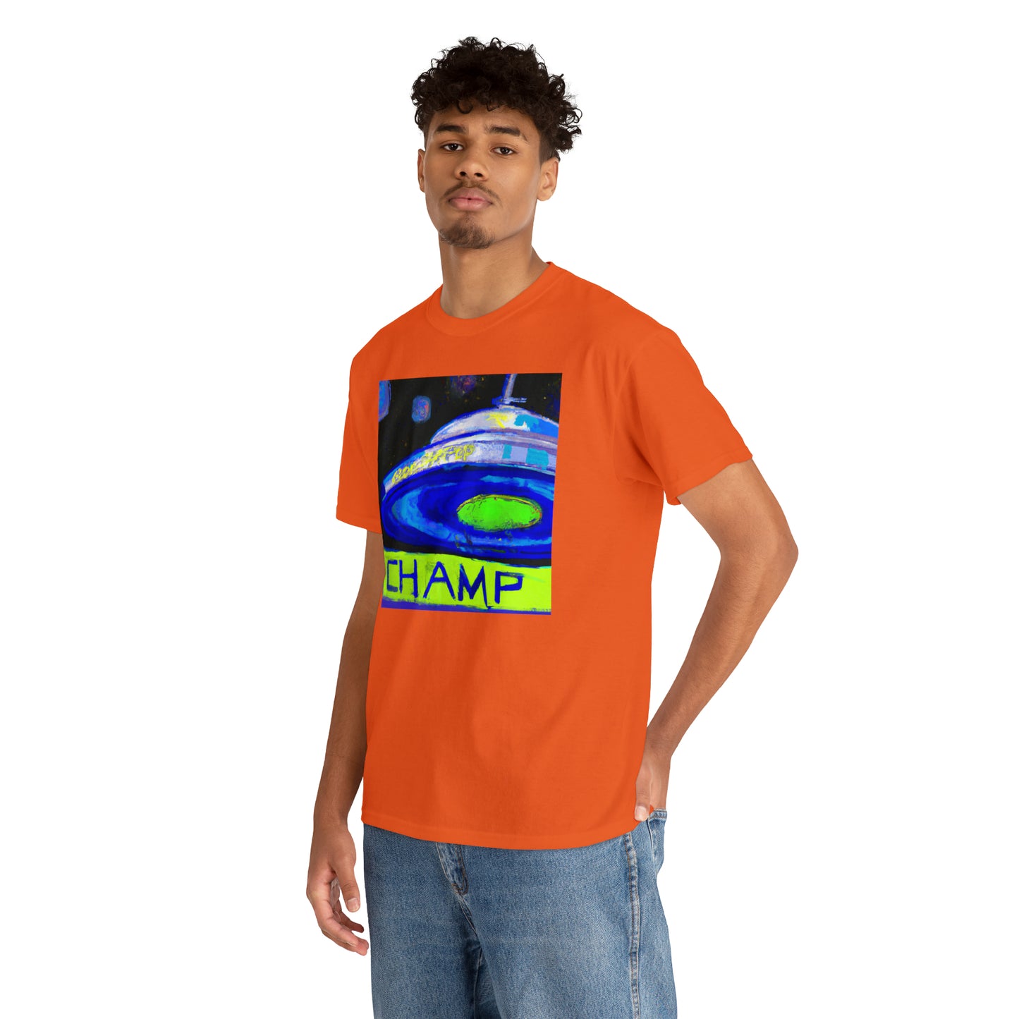 CHAMP UFO 12 - Post-Modern Style - AI Art - Gildan Heavy Cotton Tee