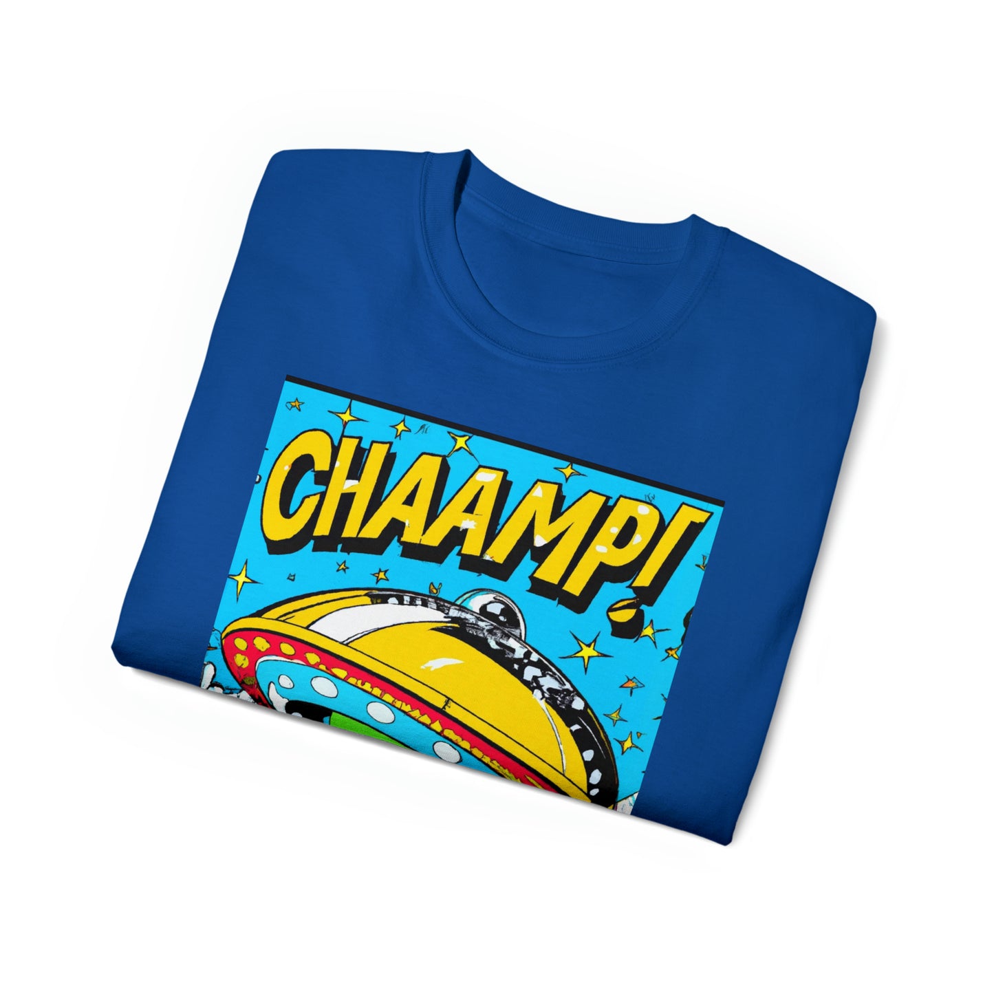 CHAAMP! UFO 24 - 1970's Style Comic Book Art - AI Art - Gildan Ultra Cotton Tee