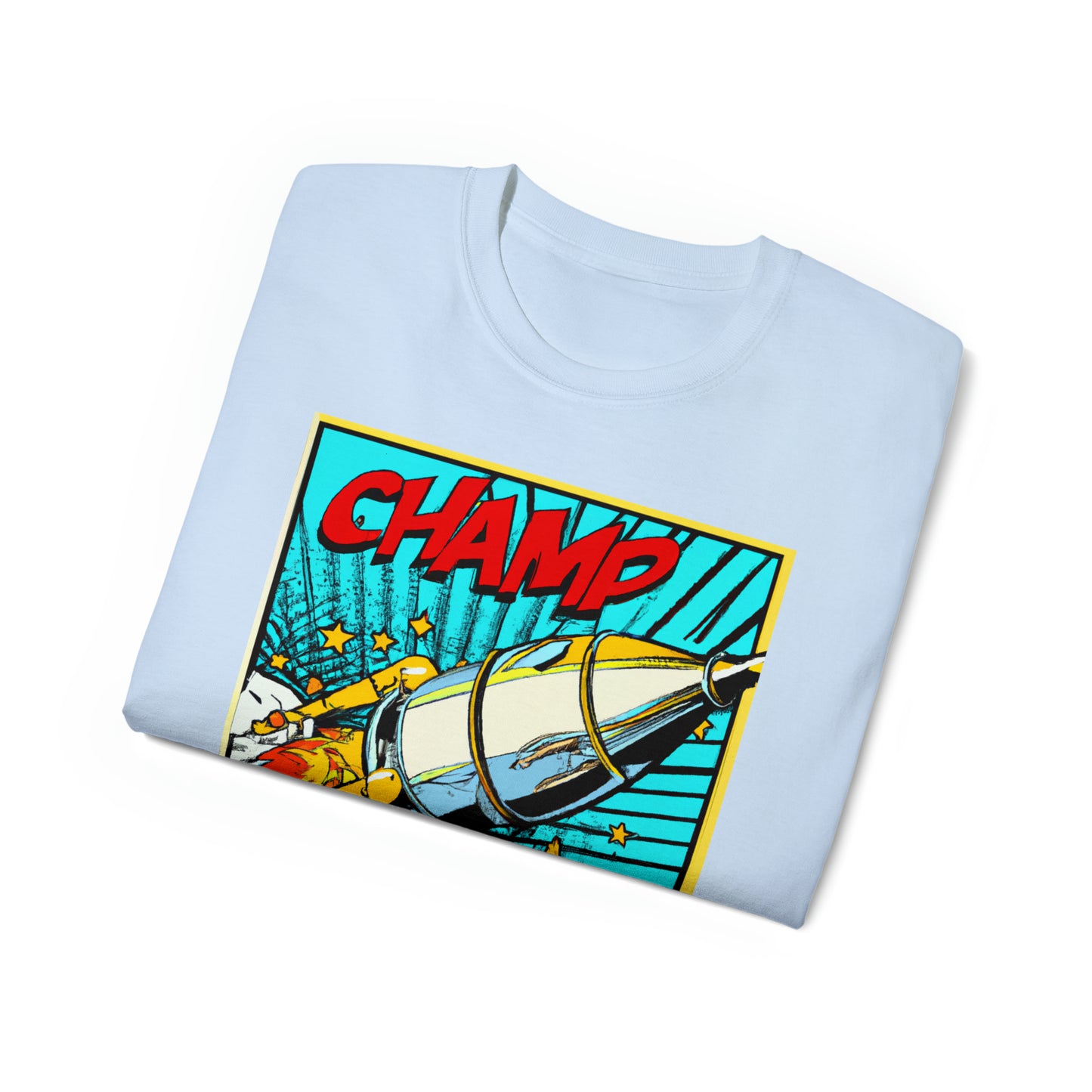 CHAMP Spaceship 6 - 1960's Style Comic Book Art - AI Art - Gildan Ultra Cotton Tee