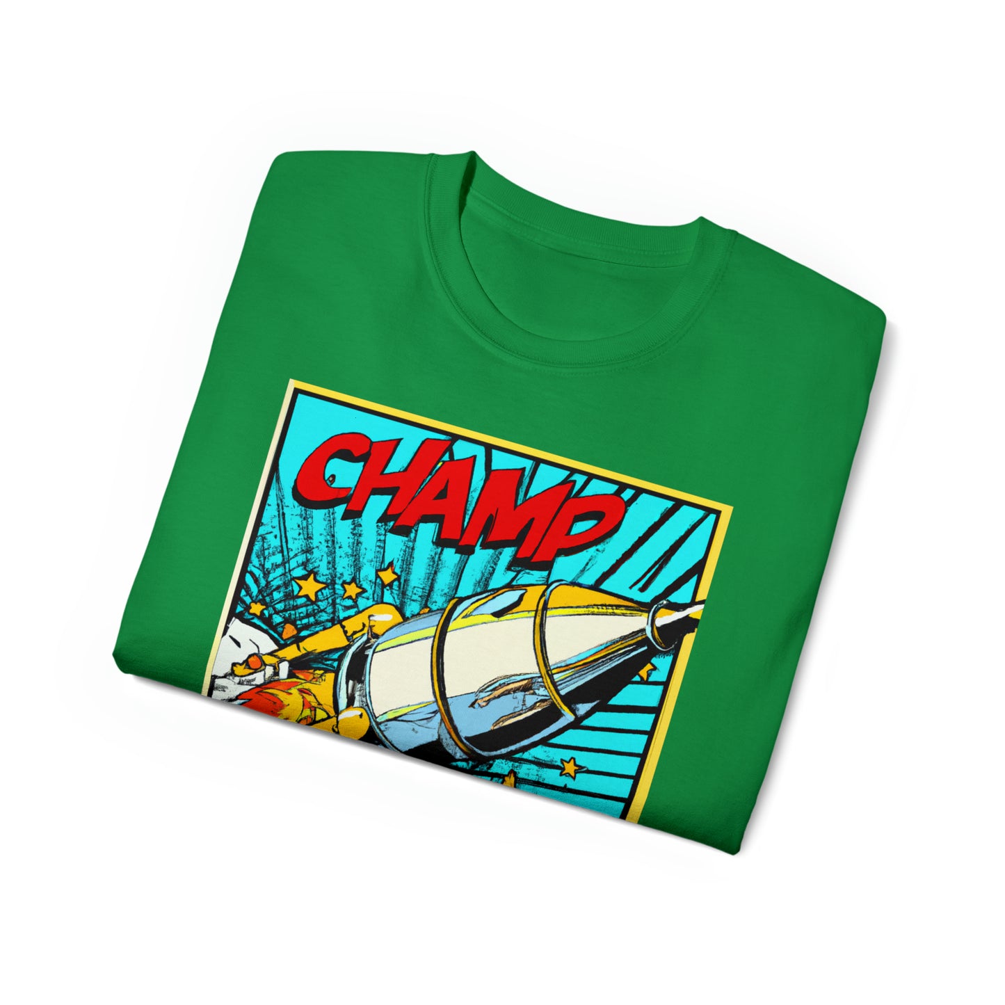 CHAMP Spaceship 6 - 1960's Style Comic Book Art - AI Art - Gildan Ultra Cotton Tee