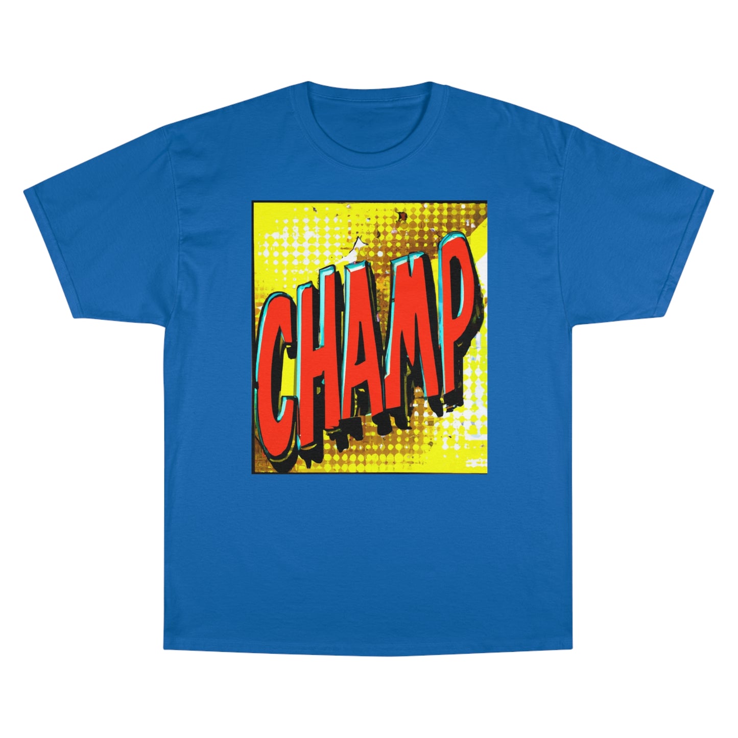 CHAMP Logo 1980's Comic Book Art Style - AI Art - Champion T-Shirt