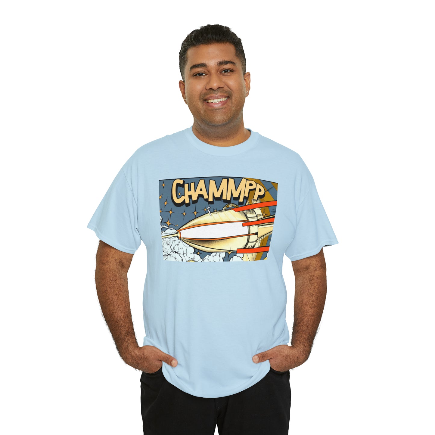 CHAMMPP Spaceship 2 - 1920's Style Comic - AI Art - Gildan Heavy Cotton Tee