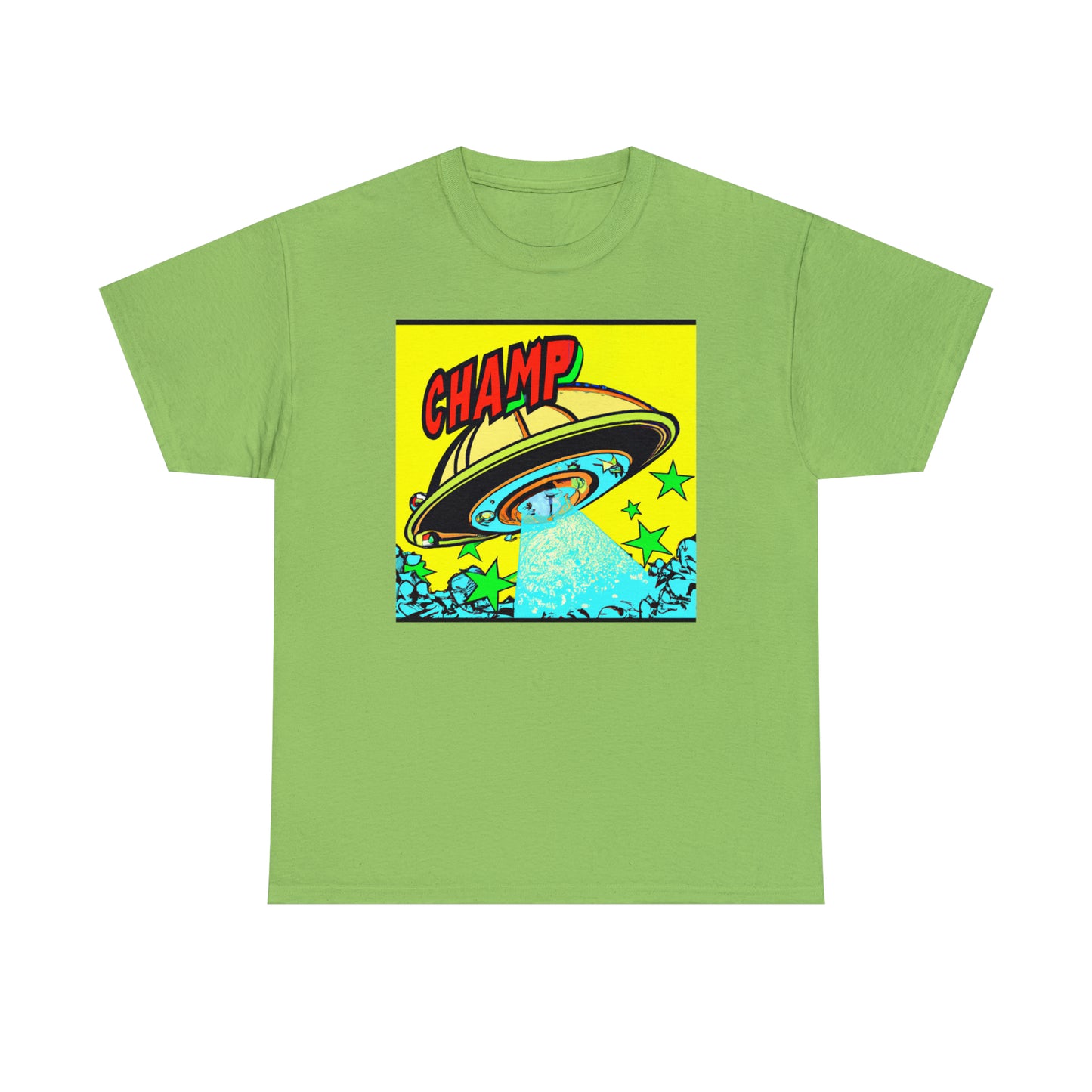 CHAMP UFO 18 - 1600's Style Comic Art - AI Art - Gildan Heavy Cotton Tee