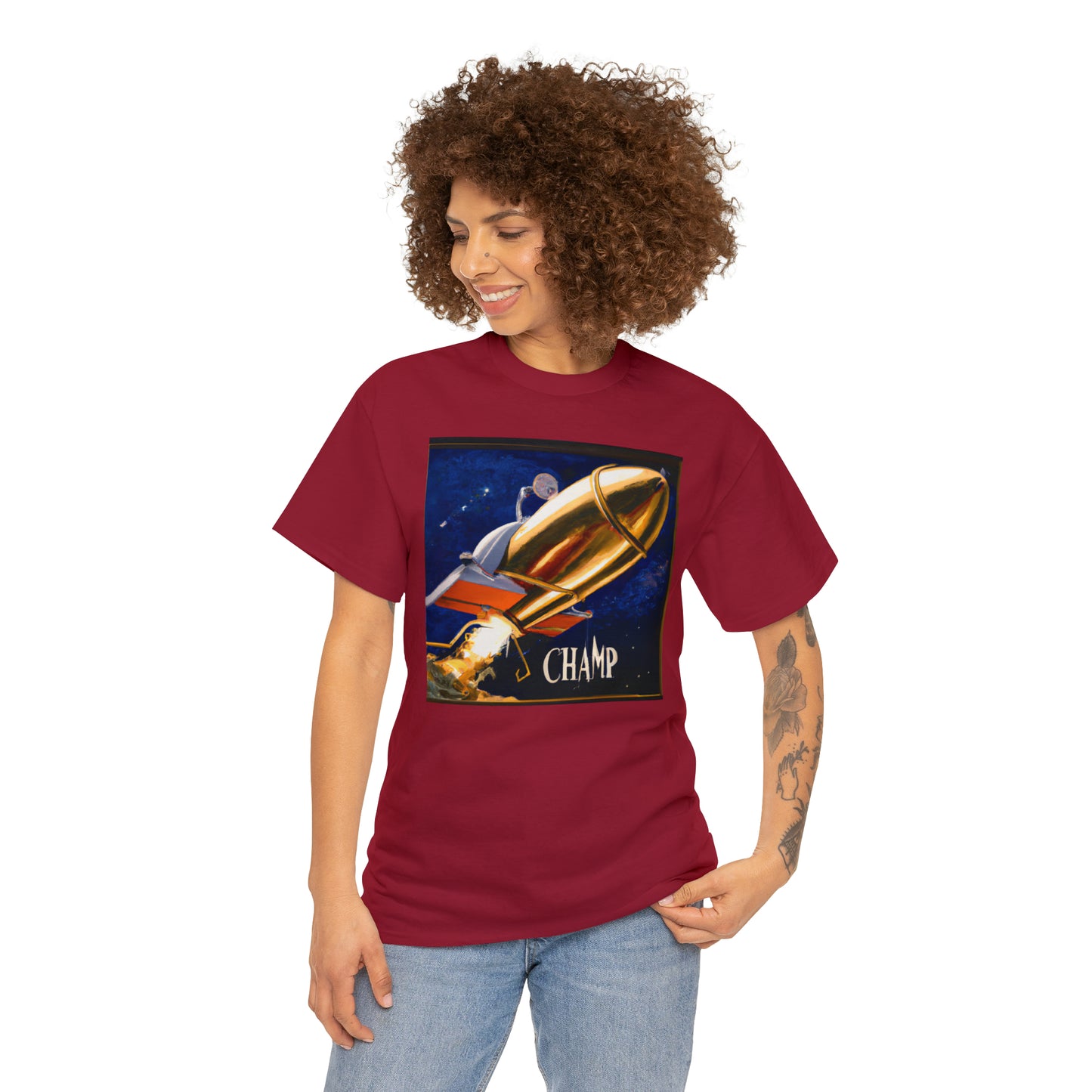 CHAMP Spaceship 9 - Renaissance Style - AI Art - Gildan Heavy Cotton Tee