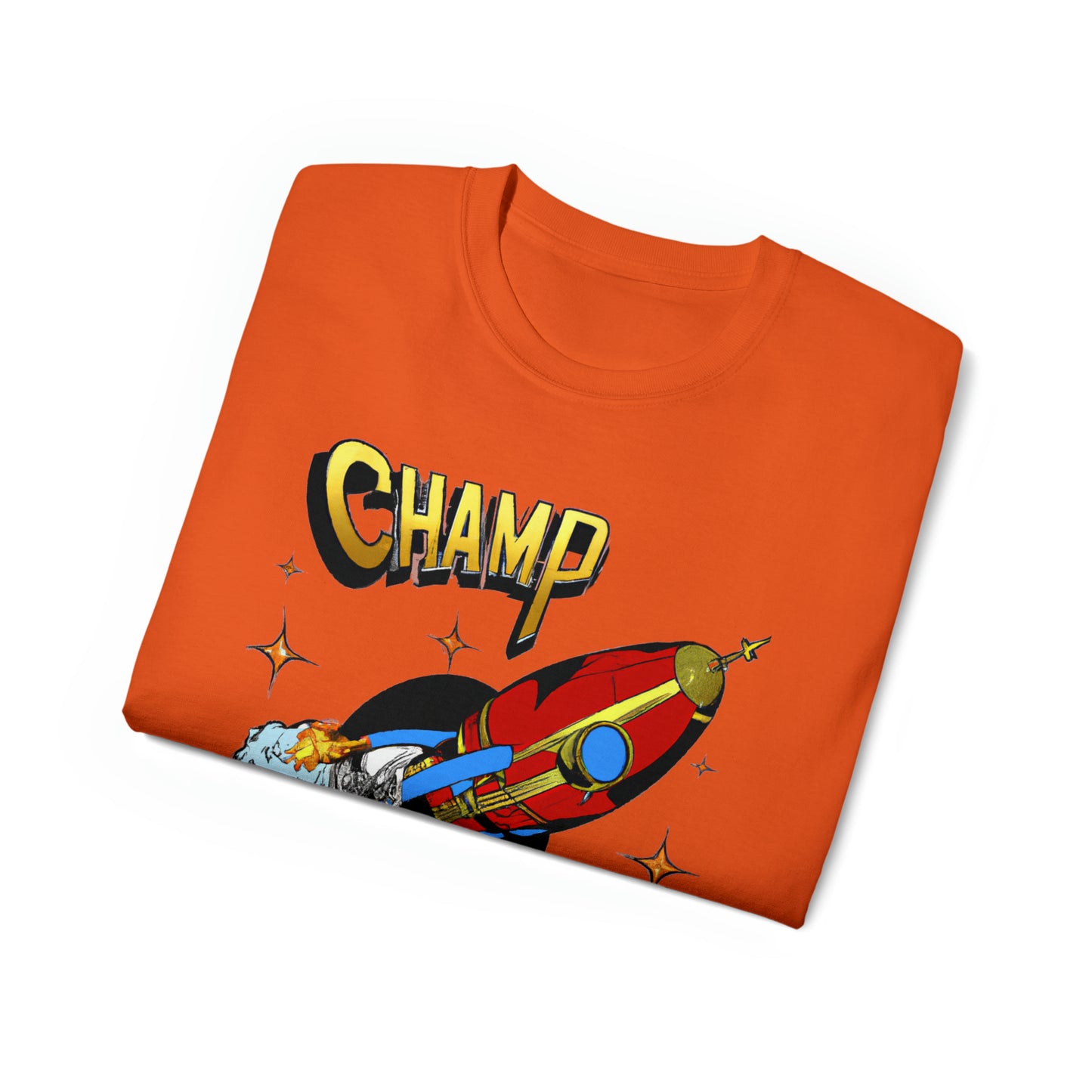 CHAMP Spaceship 11 - 1700's Style Comic Art - AI Art - Gildan Ultra Cotton Tee