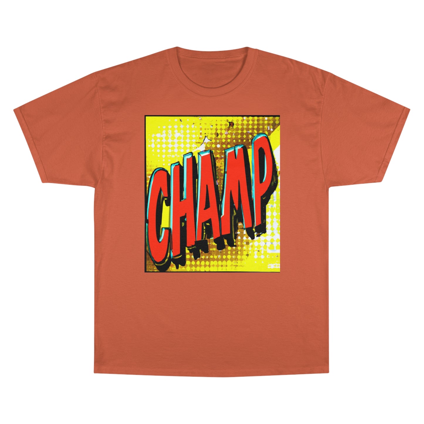 CHAMP Logo 1980's Comic Book Art Style - AI Art - Champion T-Shirt