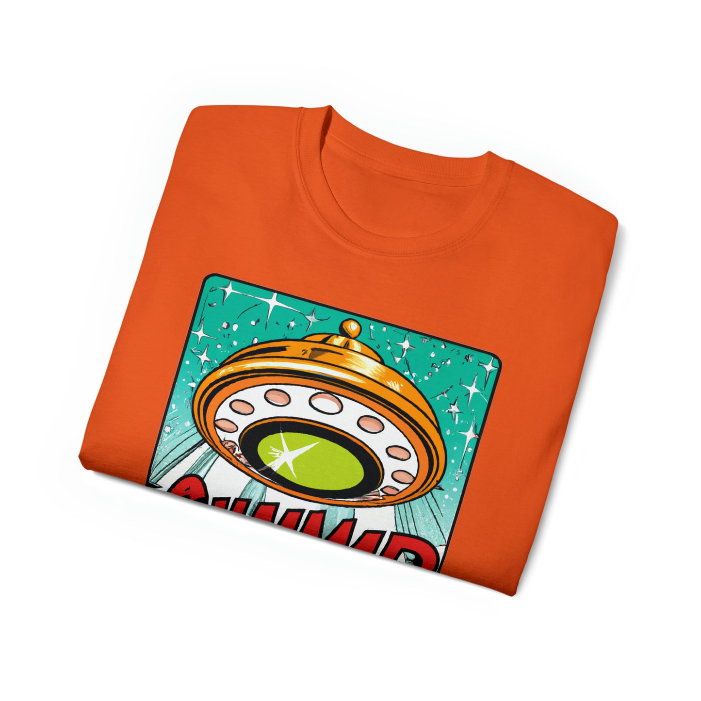 CHAMMMP. UFO 19 - 1950's Style Comic Book Art - AI Art - Gildan Ultra Cotton Tee