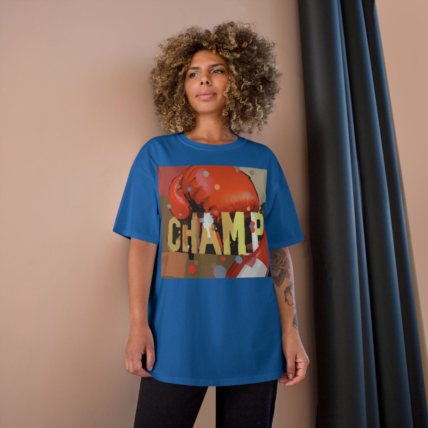 CHAMP Logo Boxing Glove Post-Modern Art Style - AI Art - Champion T-Shirt