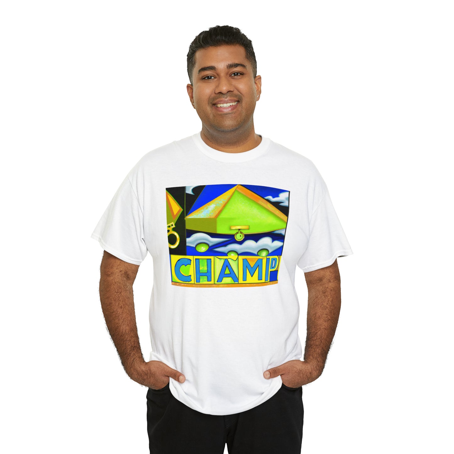 CHAMP UFO 11 - Cubist Style - AI Art - Gildan Heavy Cotton Tee