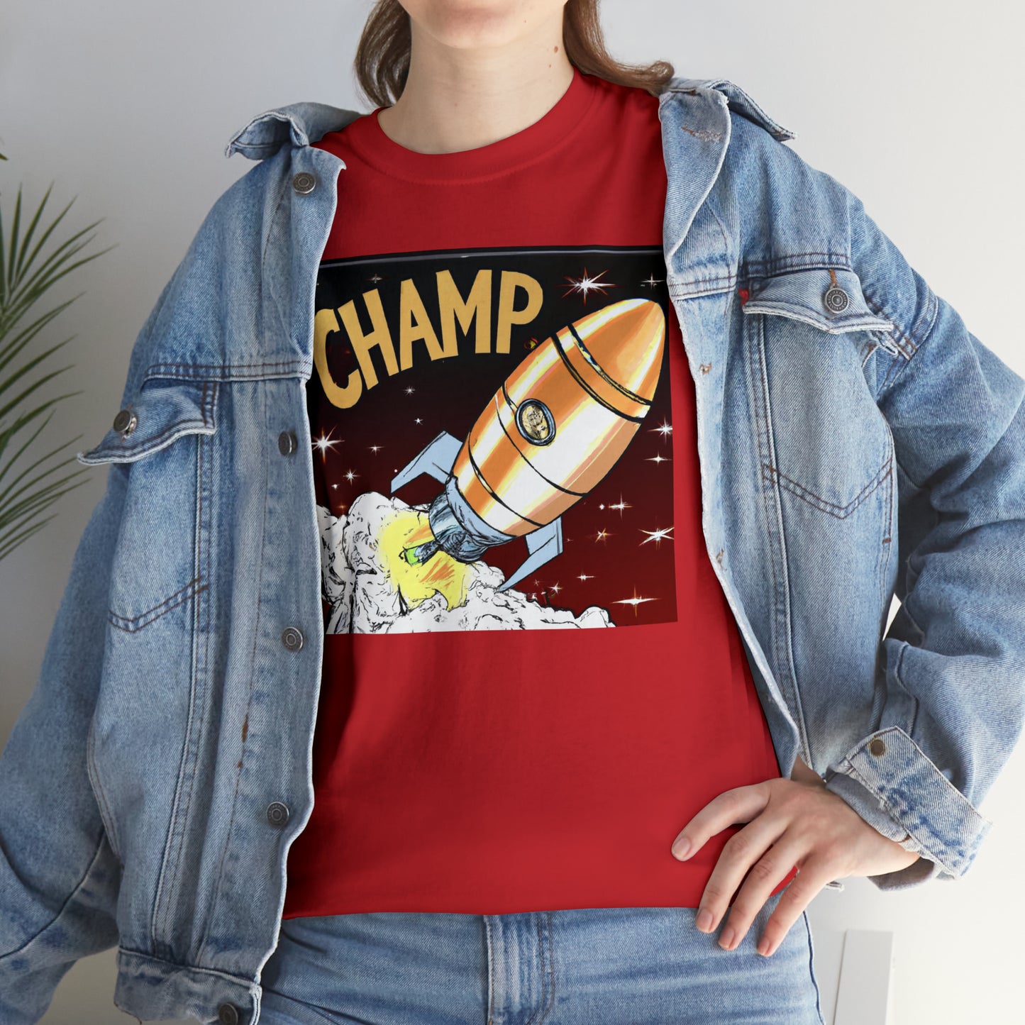 CHAMP Spaceship 12 - 1800's Style Comic Art - AI Art - Gildan Heavy Cotton Tee