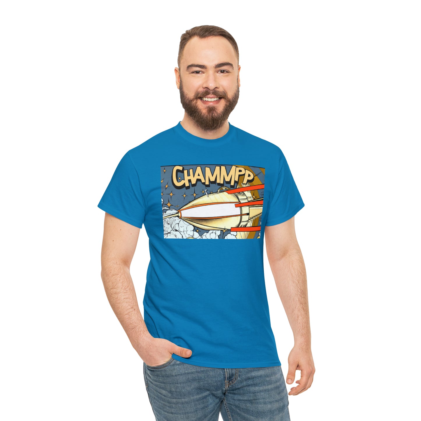 CHAMMPP Spaceship 2 - 1920's Style Comic - AI Art - Gildan Heavy Cotton Tee